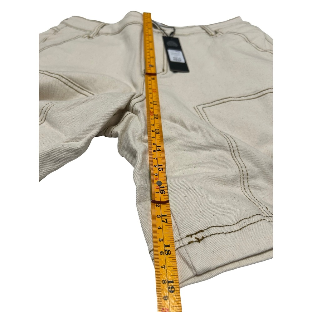 Bottoms Cream Carpenter Utility Shorts Contrast Stitch Size 13 NWT Fashion Nova - Picture 6 of 7